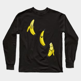 Banana Buddies: Happy, Half-Peeled, &amp;amp; Bitten with Whimsical Charm Long Sleeve T-Shirt